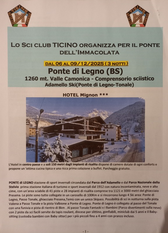 Ponte Immacolata 6-9 Dicembre a Ponte di Legno